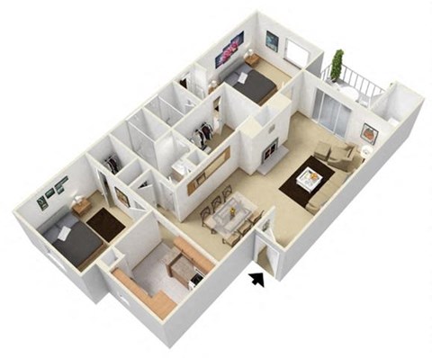 a floor plan of a two story apartment with a balcony